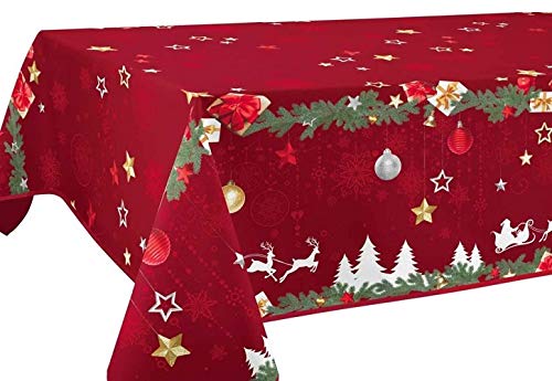 Le linge de Jules Tischdecke, Polyester, Rot, Rechteckig 150 x 350 cm von Le linge de Jules