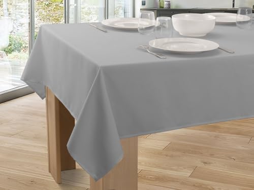 Le linge de Jules Tischdecke, einfarbig, schmutzabweisend, Hellgrau – rechteckig, 150 x 200 cm von Le linge de Jules