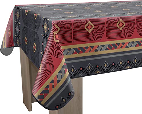 Le linge de Jules Valparaiso Tischdecke, schmutzabweisend, rechteckig, 150 x 200 cm, Rot von Le linge de Jules