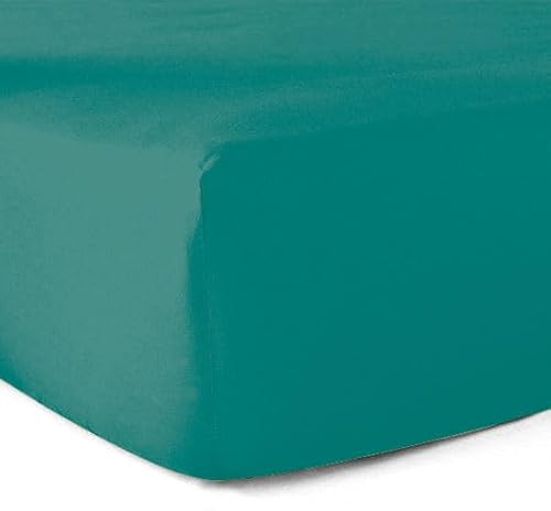 Spannbettlaken, 100% Baumwolle, 57 Fäden, Türkisgrün, 160 x 200 cm, Spannhöhe 30 cm Spannbettlaken, 100% Baumwolle, 57 Fäden, Türkisgrün, 160 x 200 cm, Spannhöhe 30 cm von Le linge de Jules