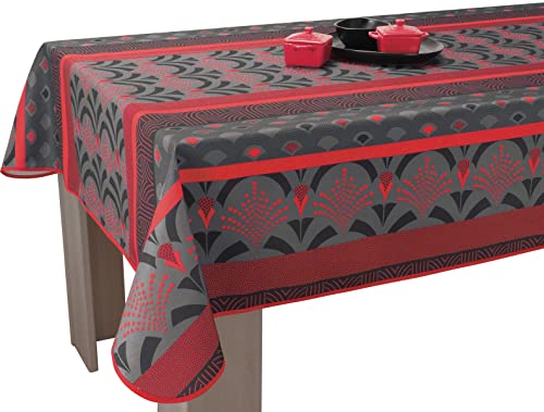 Tischdecke Fleckabweisende Phenix Rot - Rechteckig 150 x 300 cm von Le linge de Jules