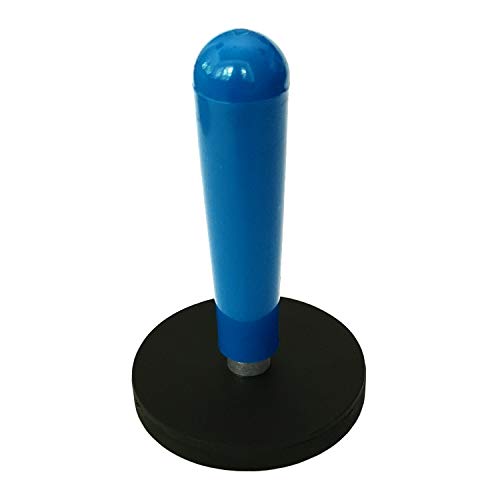 LeBigMag® | Neodym Magnet ø 4,3 cm gummiert mit Griff | 8 kg Haftkraft auf Zug bei 10 mm Stahl | Griff abnehmbar mit M4 Gewinde von LeBigMag