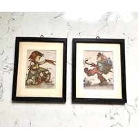 Original Hummel Made in W.germany Vintage Mini Print Bilderset Gerahmt 3, 75x4, 5 von LeChaletbyMay