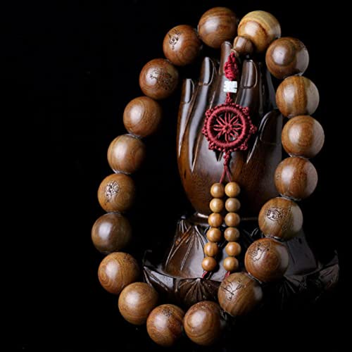 LeGDOr 1 Stück grünes Sandelholz 18-Arhats tibetischer Buddhismus 18+1 Gebetsperlen (Autoverzierung)-28mm-29mm von LeGDOr