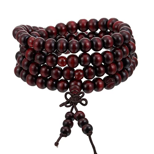 LeGDOr 1Pcs 8mm Natürliche Sandelholz Buddhistischen Meditation Holz Gebetskette Mala Armreifen Frauen Männer Schmuck 108 Perlen Bijoux von LeGDOr