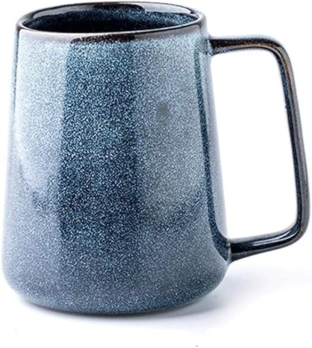 LeGDOr Tee Kaffeetasse Retro-Stil C1-förmiger Topfbauchbecher Keramikbecher mit großem Fassungsvermögen 550 ml Herrenkaffeetasse Geeignet für Bürohaushalt Wassertassen Teetasse von LeGDOr