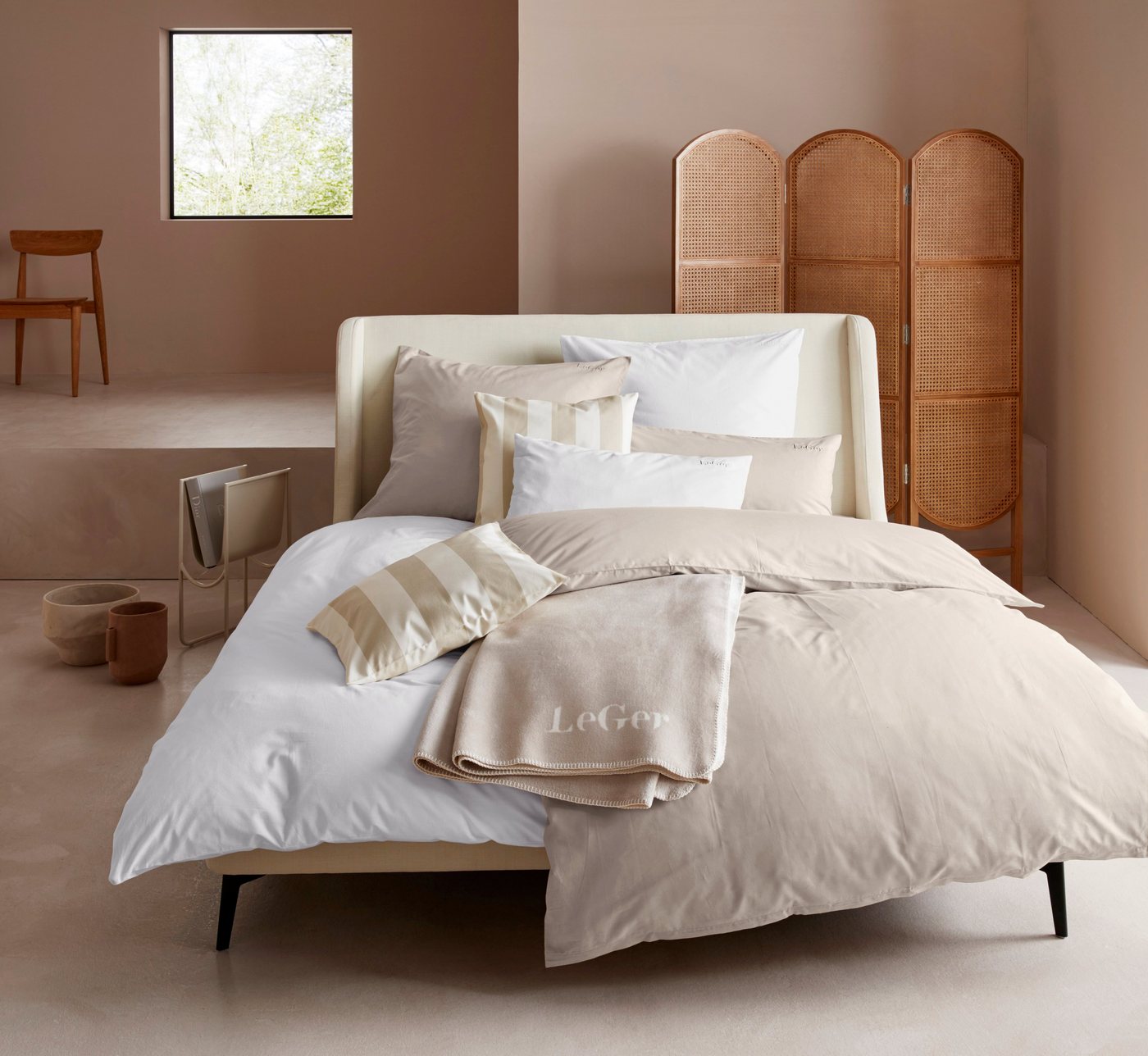LeGer Home by Lena Gercke Bettwäsche Anisa in Gr. 135x200, 155x220 cm oder 200x200, Renforcé, 2 teilig, Bettwäsche aus Baumwolle, unifarbene Bettwäsche mit Reißverschluss von LeGer Home by Lena Gercke