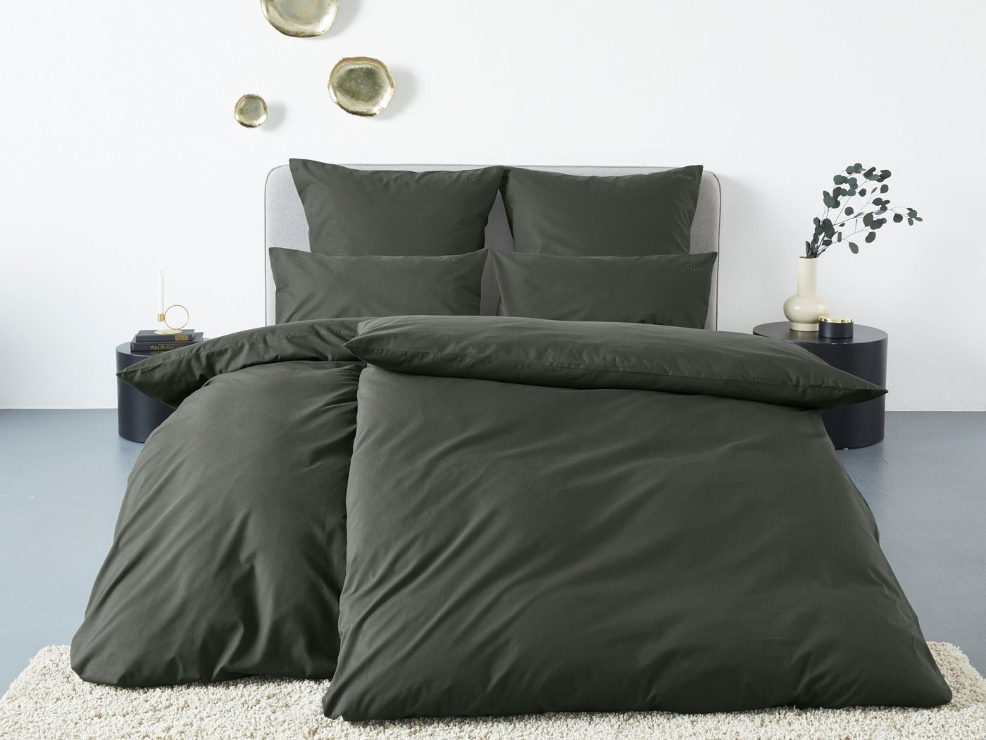 LeGer Home by Lena Gercke Bettwäsche Anisa in Gr. 135x200, 155x220 cm oder 200x200, Renforcé, 2 teilig, Bettwäsche aus Baumwolle, unifarbene Bettwäsche mit Reißverschluss von LeGer Home by Lena Gercke