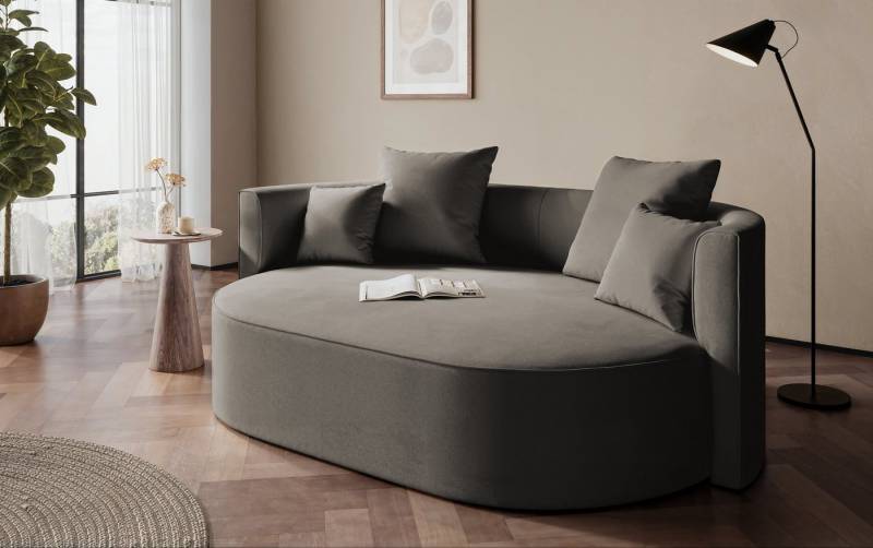 LeGer Home by Lena Gercke 2,5-Sitzer ISALIE, rundes Loungesofa, mit Kissen, perfekt gepolstert, moderne Stoffe, mit 4 Zierkissen, extra große Sitzfläche von LeGer Home by Lena Gercke