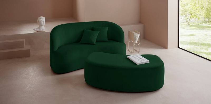 LeGer Home by Lena Gercke 2-Sitzer Dilara, gerundete Rückenlehne und Front, in 3 Bezugsqualitäten von LeGer Home by Lena Gercke