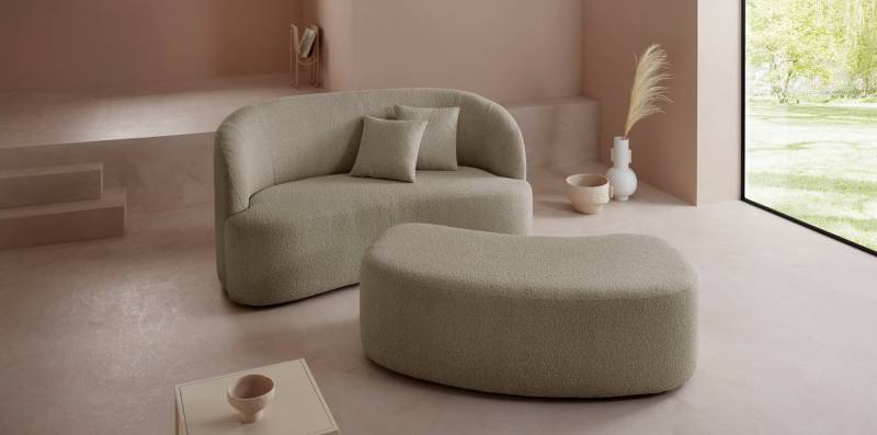 LeGer Home by Lena Gercke 2-Sitzer Dilara, gerundete Rückenlehne und Front, in 3 Bezugsqualitäten von LeGer Home by Lena Gercke