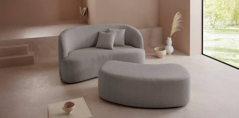 LeGer Home by Lena Gercke 2-Sitzer Dilara, gerundete Rückenlehne und Front, in 3 Bezugsqualitäten von LeGer Home by Lena Gercke