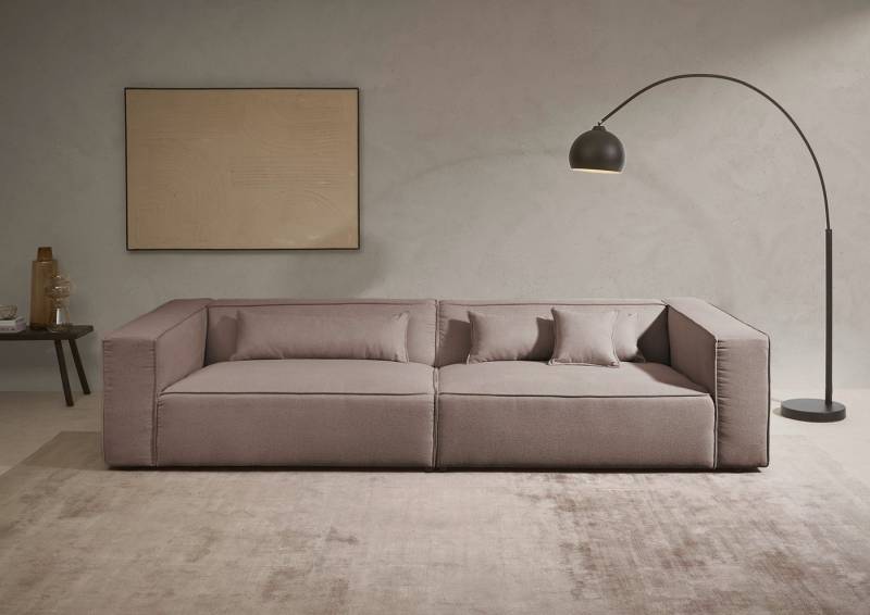 LeGer Home by Lena Gercke 3-Sitzer PIARA XXL, Sofa mit Kedernaht in Cord, Leinenoptik o. Strukturstoff, schwarze Füße, bequemer Sitzkomfort, extra tiefe Sitzfläche von LeGer Home by Lena Gercke