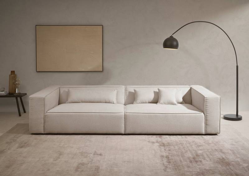 LeGer Home by Lena Gercke 3-Sitzer PIARA XXL, Sofa mit Kedernaht in Cord, Leinenoptik o. Strukturstoff, schwarze Füße, bequemer Sitzkomfort, extra tiefe Sitzfläche von LeGer Home by Lena Gercke