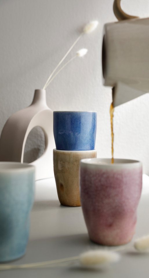 LeGer Home by Lena Gercke Becher LeGer Kaffeebecher, modernes Geschirr-Set Kianne, 4er Set, Steinzeug, hohe Haltbarkeit, spülmaschinengeeignet & mikrowellengeeignet, 300 ml von LeGer Home by Lena Gercke