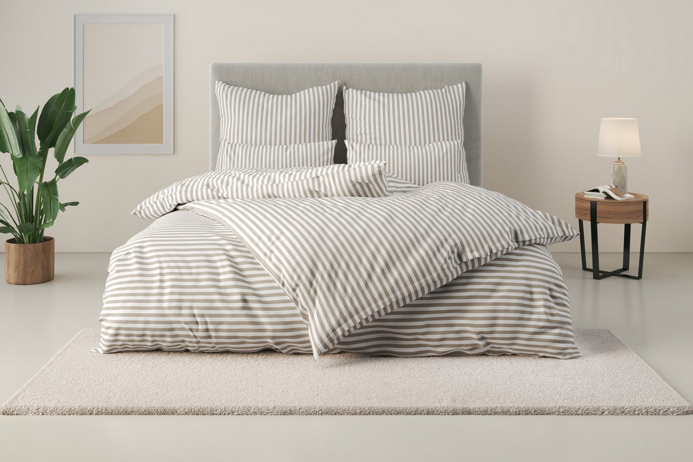 LeGer Home by Lena Gercke Bettwäsche Linnea, Renforcé, 3 teilig, aus 100% Baumwolle, Streifendesign von LeGer Home by Lena Gercke