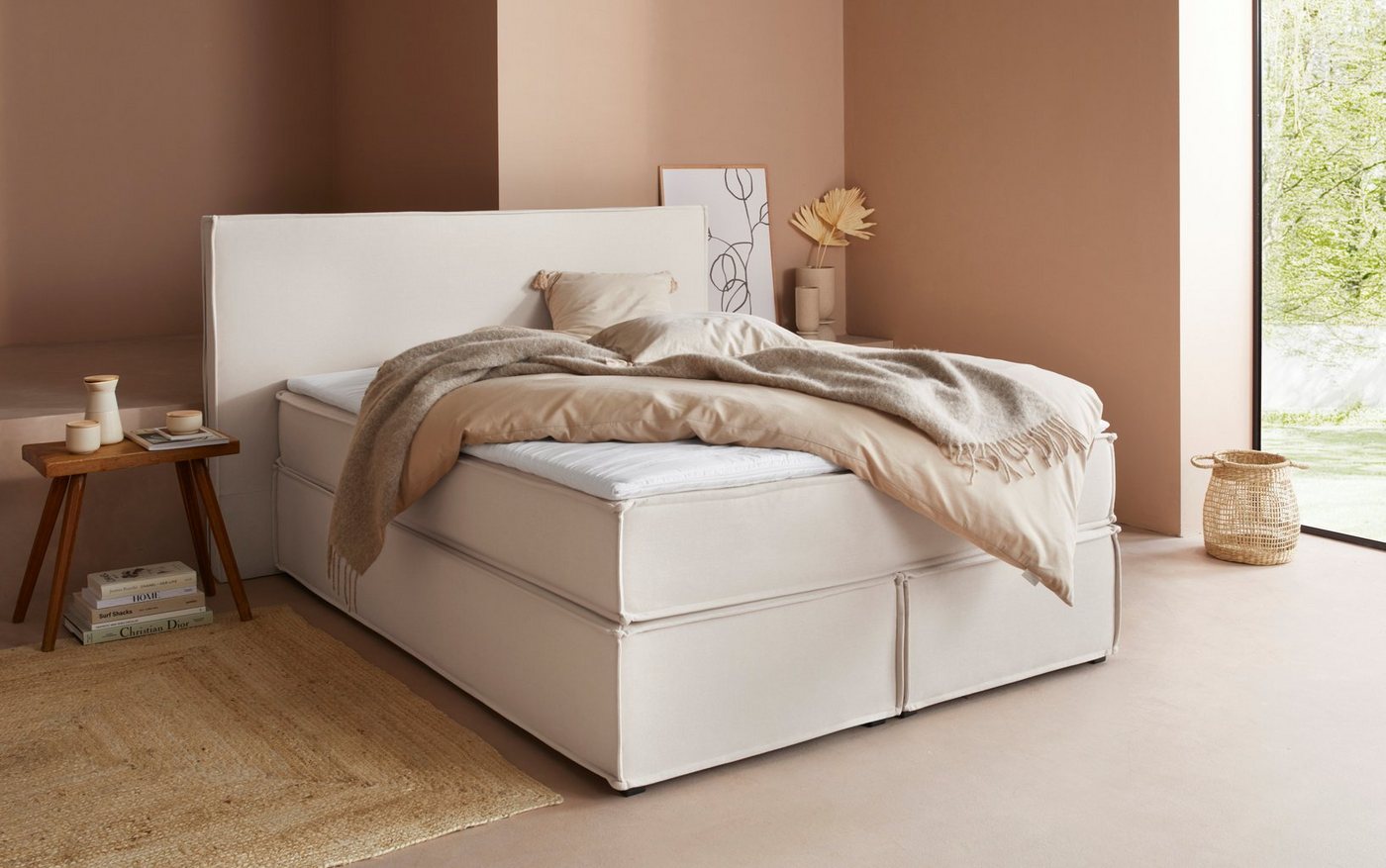 LeGer Home by Lena Gercke Boxspringbett Yuma, incl. Topper, in 4 Breiten, 3 Matratzenarten und je 2 Härtegraden von LeGer Home by Lena Gercke