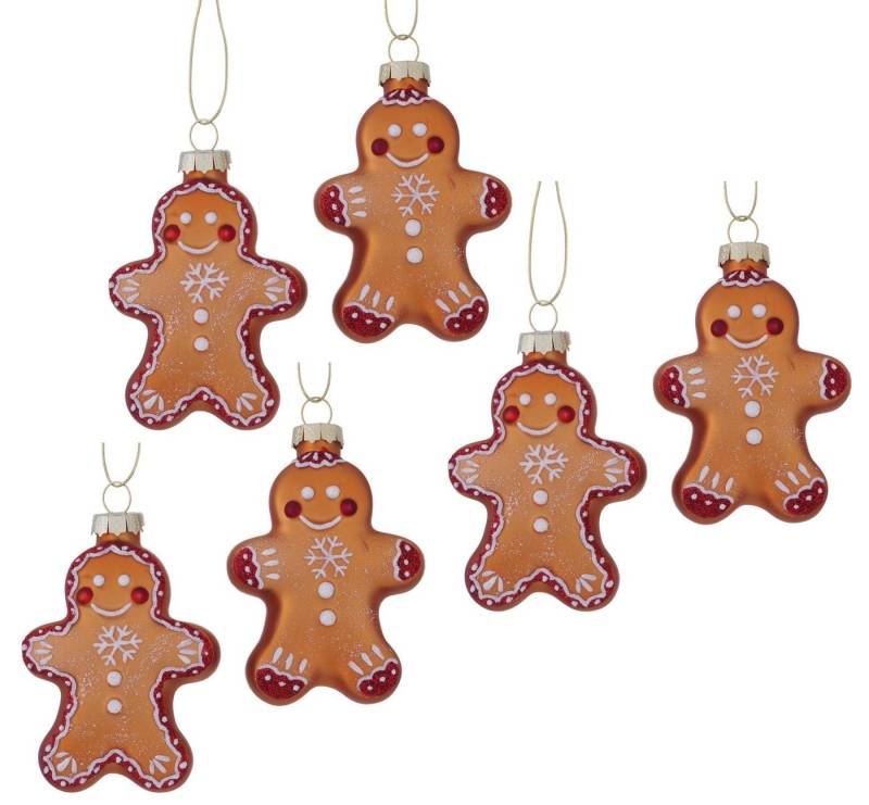 LeGer Home by Lena Gercke Christbaumschmuck Weihnachtsanhänger Gingy (6-tlg), Weihnachtlicher Lebkuchenmann, 6er-Set, Weihnachtsdeko von LeGer Home by Lena Gercke
