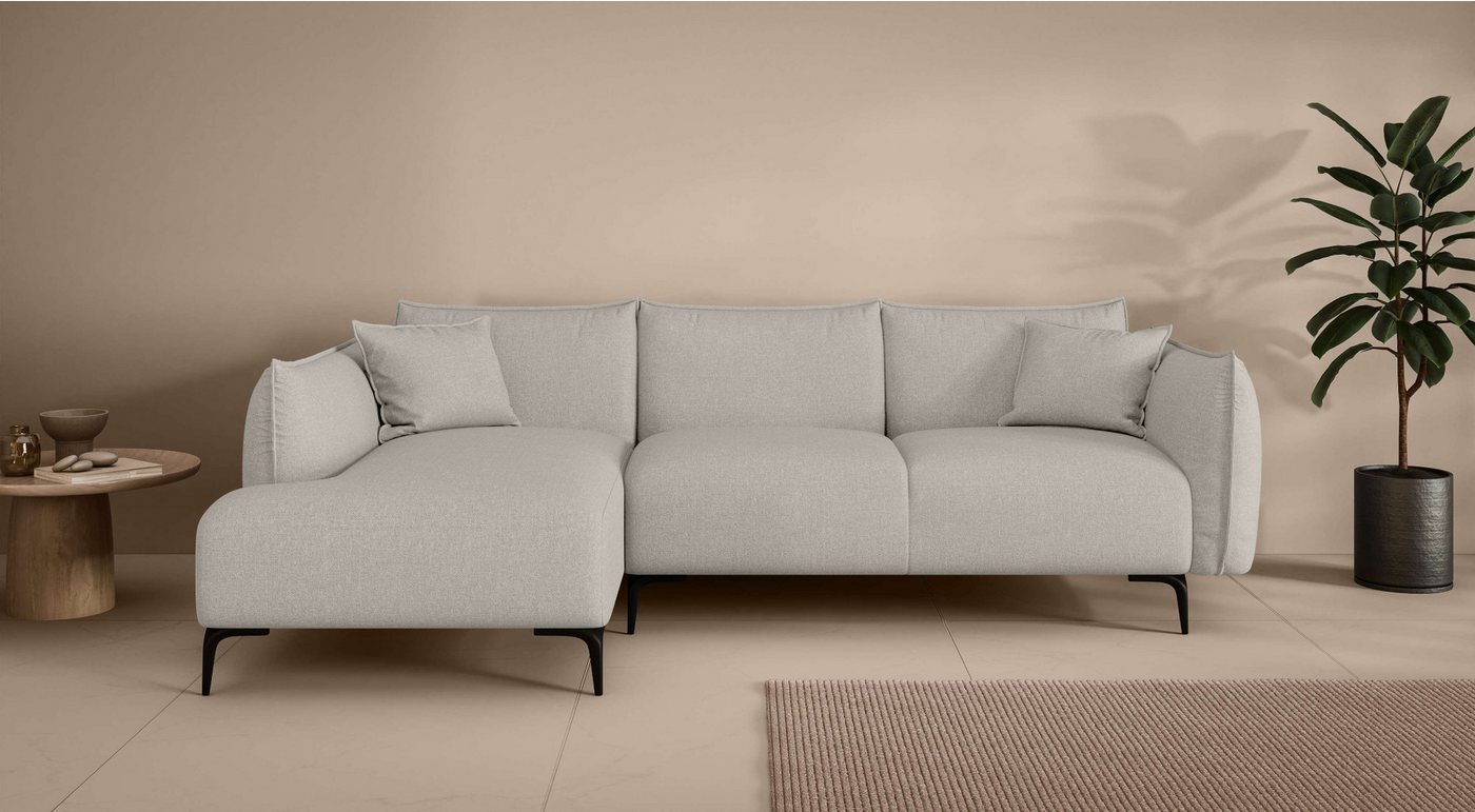 LeGer Home by Lena Gercke Ecksofa Adelita mit Ottomane links oder rechts bestellbar, B/H/T 270/97/168, L-Form mit Wellenunterfederung, enthält 2 Zierkissen von LeGer Home by Lena Gercke