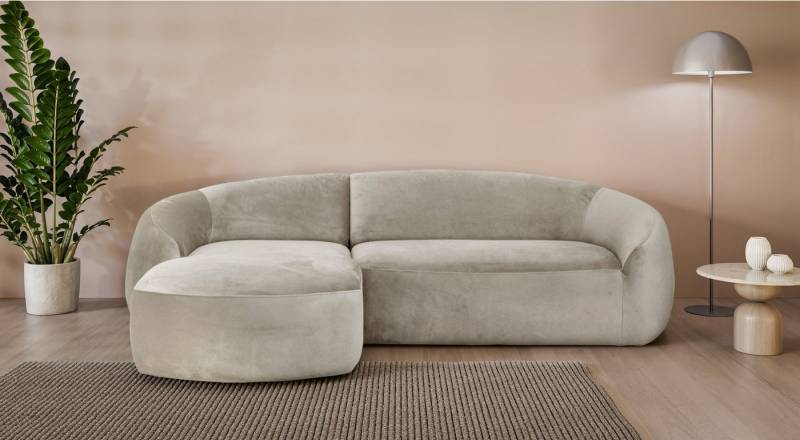 LeGer Home by Lena Gercke Ecksofa YANI, L-Form, Designersofa, organische Form, Maße B/T/H: 255/170/81 cm, mit Wellenunterfederung, auch in Bouclé, Recamiere rechts/links von LeGer Home by Lena Gercke
