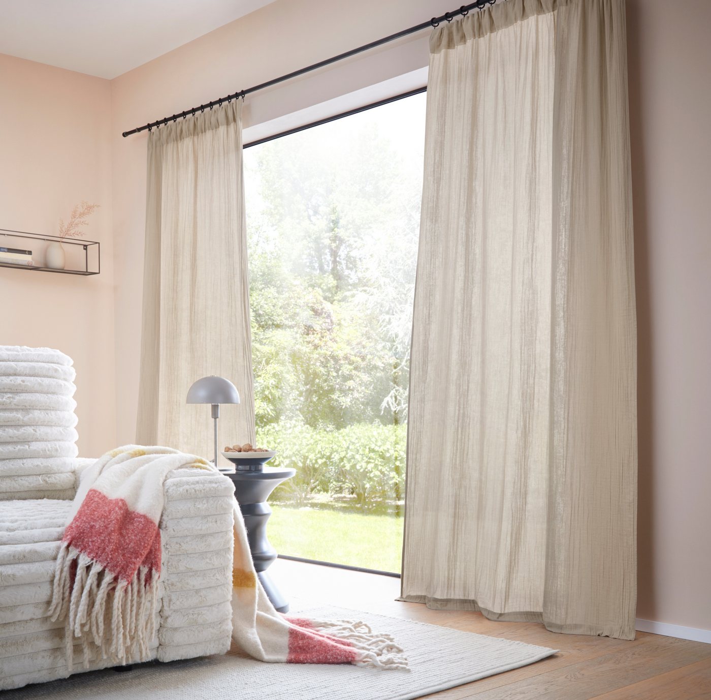 LeGer Home by Lena Gercke Gardine Hevin, Musselin Vorhang, blickdichte Gardine, Multifunktionsband (1 St), blickdicht, natürliche, moderne Gardine in schönem Musselin Look von LeGer Home by Lena Gercke
