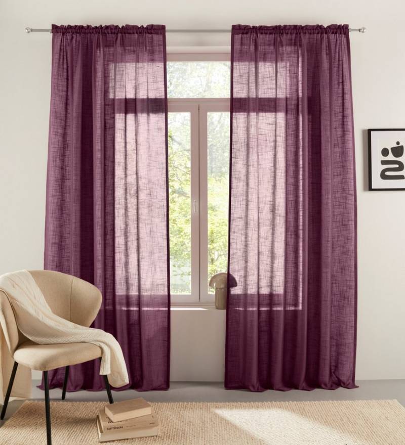 LeGer Home by Lena Gercke Gardine Marusha, Stangendurchzug (1 St), halbtransparent, 1 Schal, Leinenoptik, gewebt, verschiedene Größen von LeGer Home by Lena Gercke