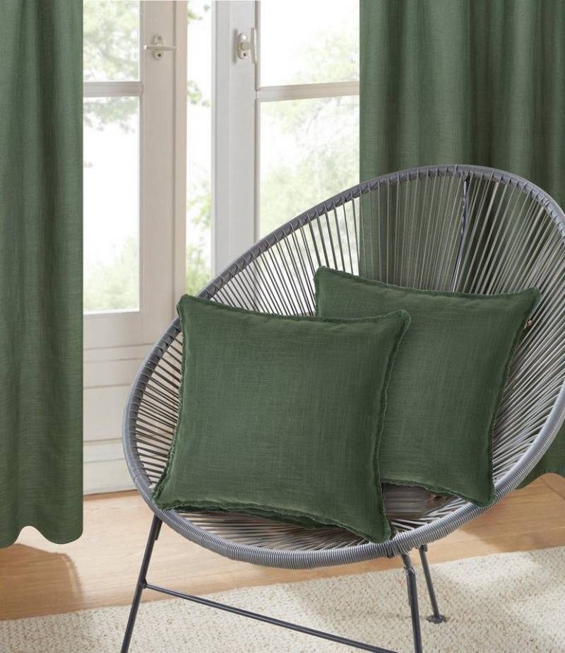 LeGer Home by Lena Gercke Kissenbezug Marusha, (1 Stück), Leinenoptik, 50x50 Dekokissen, Fransen, modern, ohne Füllung von LeGer Home by Lena Gercke