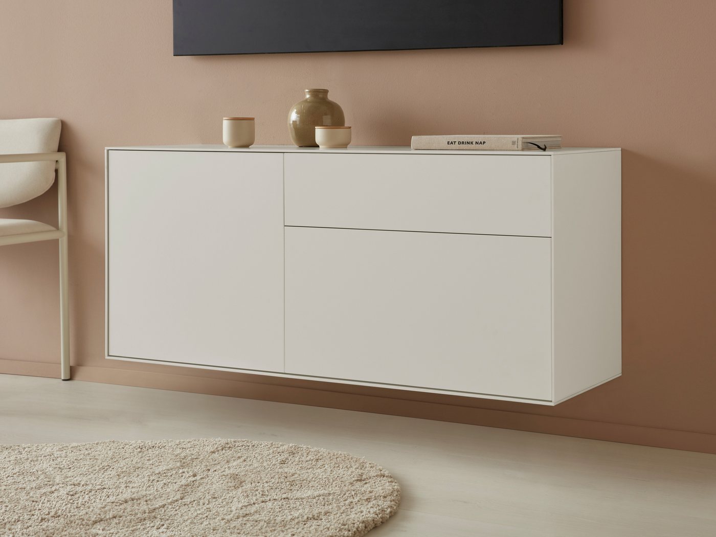 LeGer Home by Lena Gercke Lowboard Essentials, Breite: 127 cm, MDF lackiert, Push-to-open-Funktion von LeGer Home by Lena Gercke