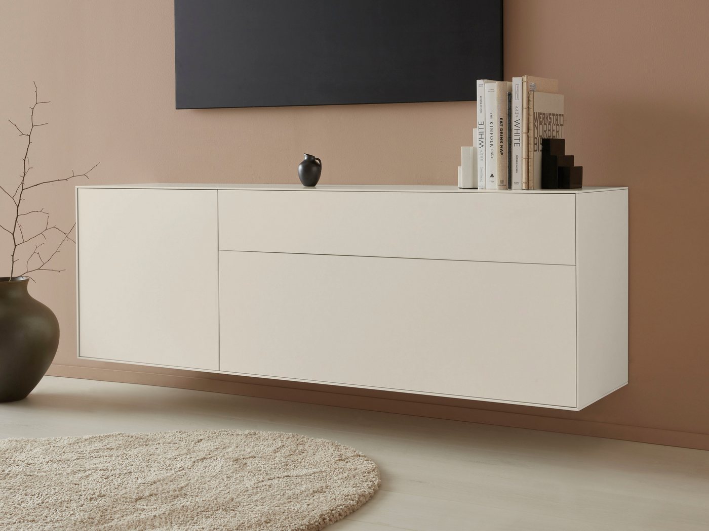 LeGer Home by Lena Gercke Lowboard Essentials, Breite: 167 cm, MDF lackiert, Push-to-open-Funktion von LeGer Home by Lena Gercke