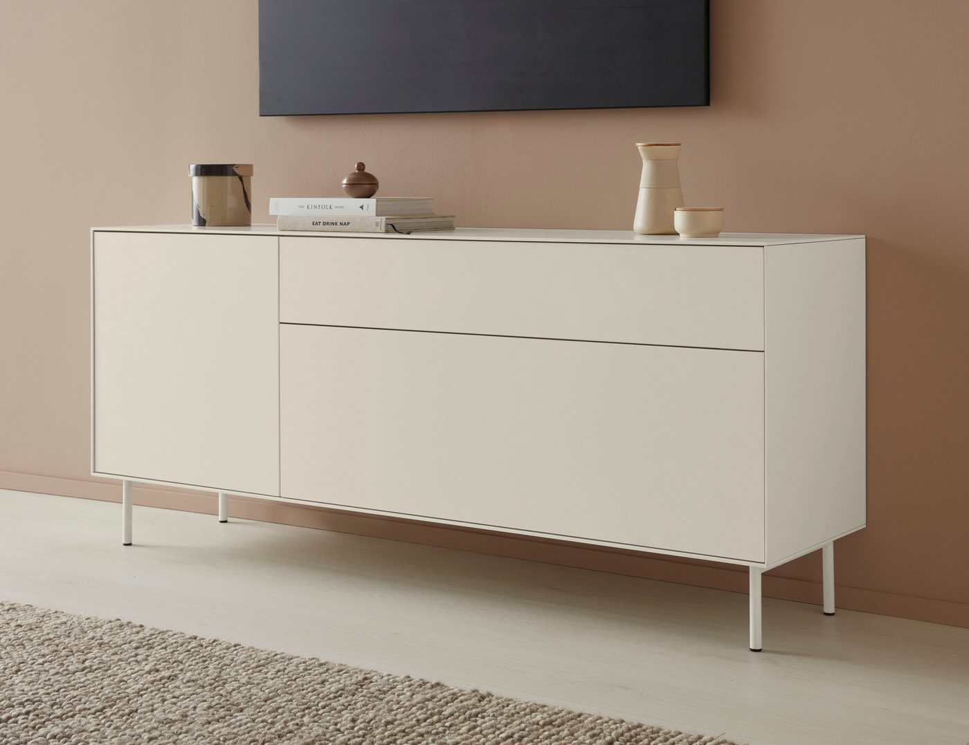 LeGer Home by Lena Gercke Lowboard Essentials, Breite: 167 cm, MDF lackiert, Push-to-open-Funktion von LeGer Home by Lena Gercke