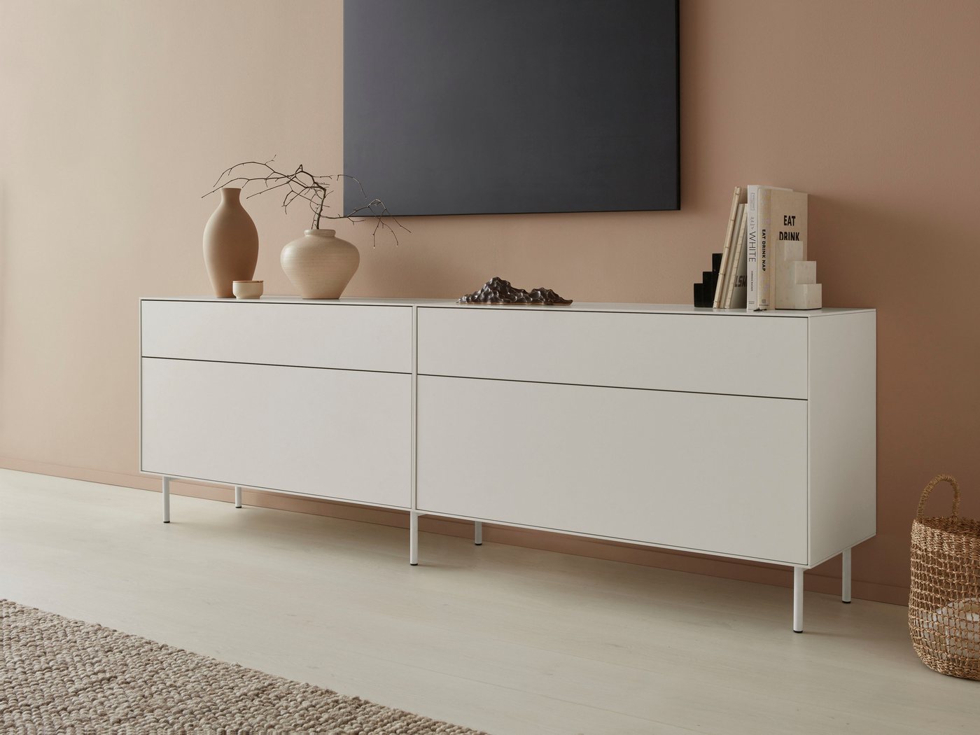 LeGer Home by Lena Gercke Lowboard Essentials (2 St), Breite: 224cm, MDF lackiert, Push-to-open-Funktion von LeGer Home by Lena Gercke