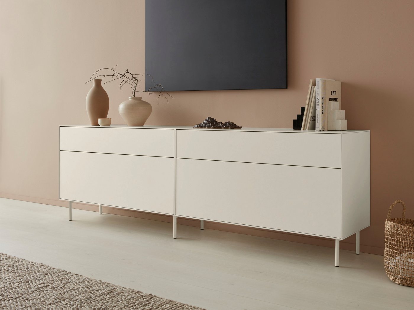 LeGer Home by Lena Gercke Lowboard Essentials (2 St), Breite: 224cm, MDF lackiert, Push-to-open-Funktion von LeGer Home by Lena Gercke