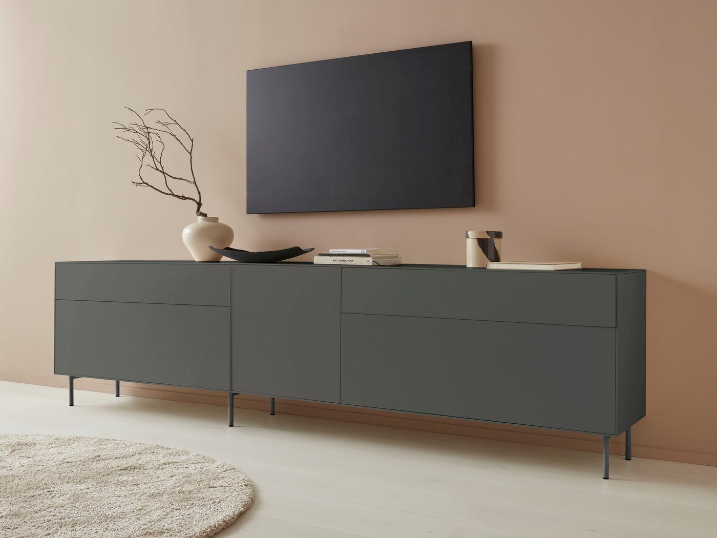 LeGer Home by Lena Gercke Lowboard Essentials (2 St), Breite: 279cm, MDF lackiert, Push-to-open-Funktion von LeGer Home by Lena Gercke