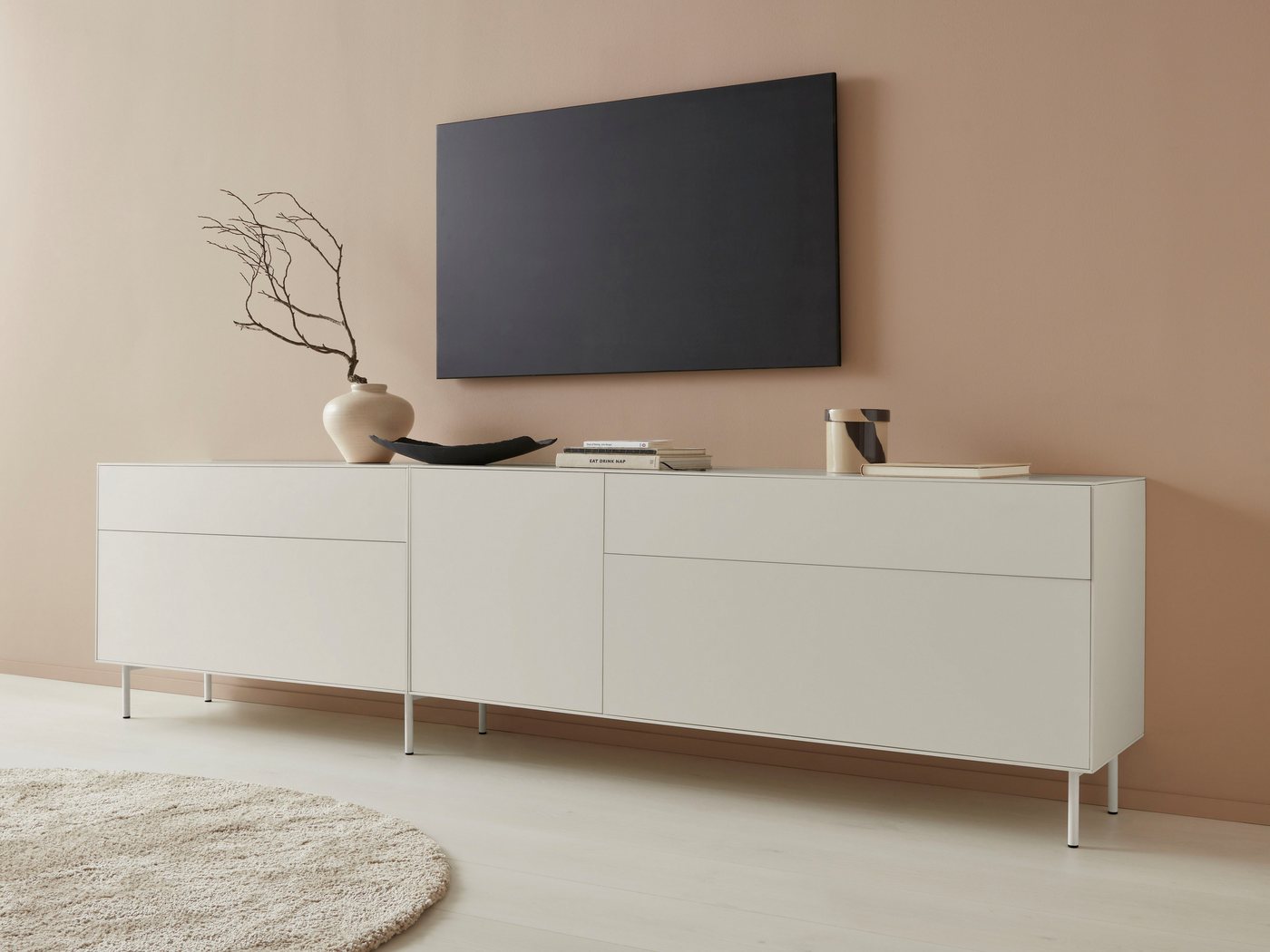 LeGer Home by Lena Gercke Lowboard Essentials (2 St), Breite: 279cm, MDF lackiert, Push-to-open-Funktion von LeGer Home by Lena Gercke