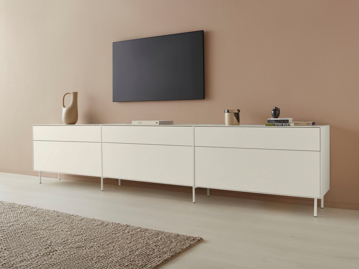 LeGer Home by Lena Gercke Lowboard Essentials (3 St), Breite: 336cm, MDF lackiert, Push-to-open-Funktion von LeGer Home by Lena Gercke