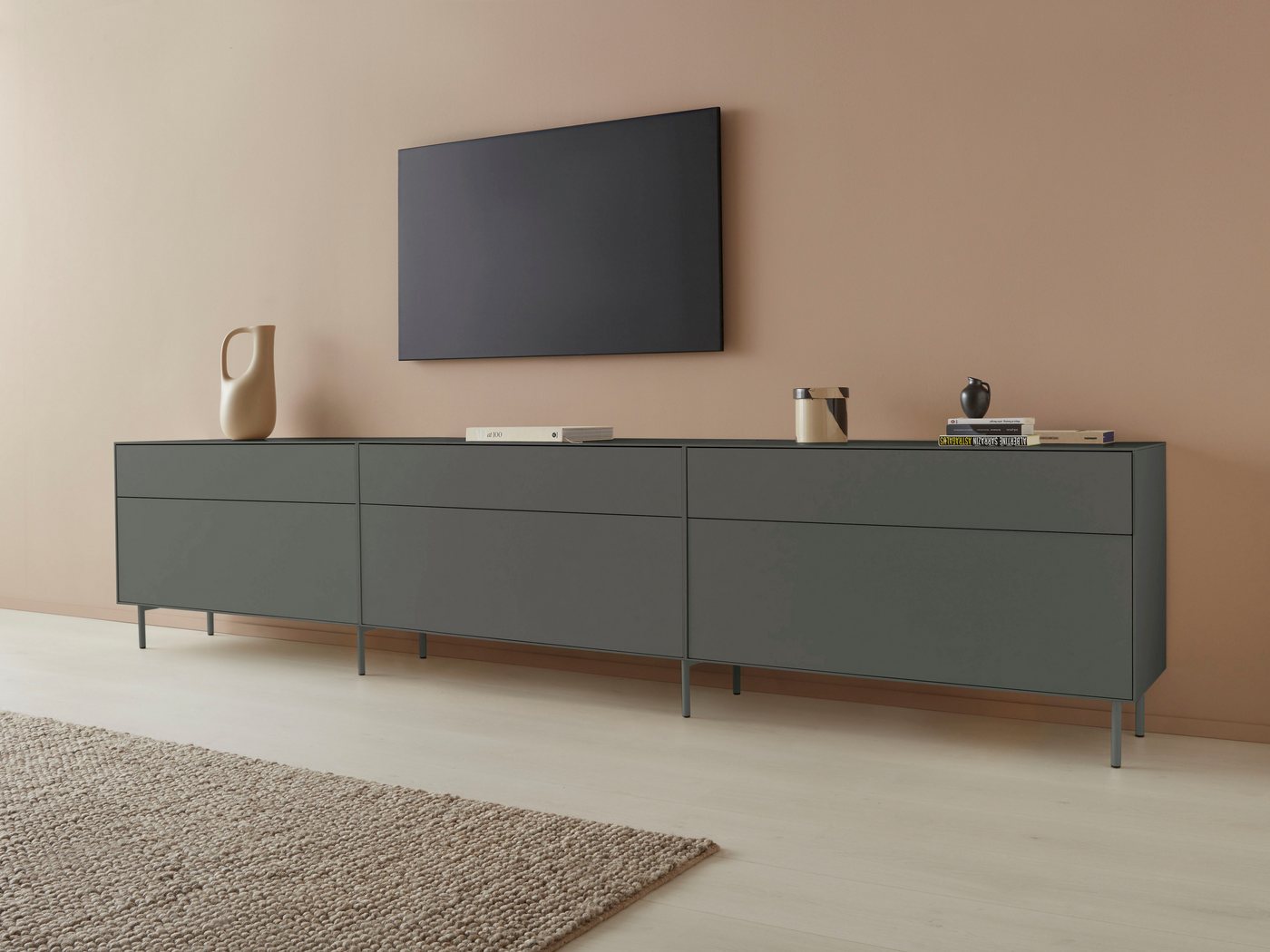 LeGer Home by Lena Gercke Lowboard Essentials (3 St), Breite: 336cm, MDF lackiert, Push-to-open-Funktion von LeGer Home by Lena Gercke