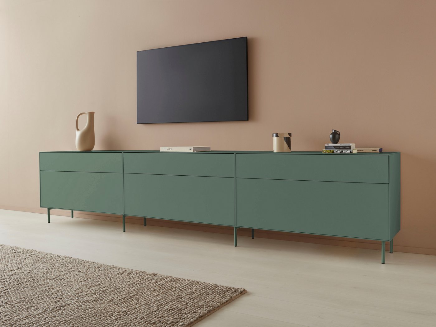 LeGer Home by Lena Gercke Lowboard Essentials (3 St), Breite: 336cm, MDF lackiert, Push-to-open-Funktion von LeGer Home by Lena Gercke