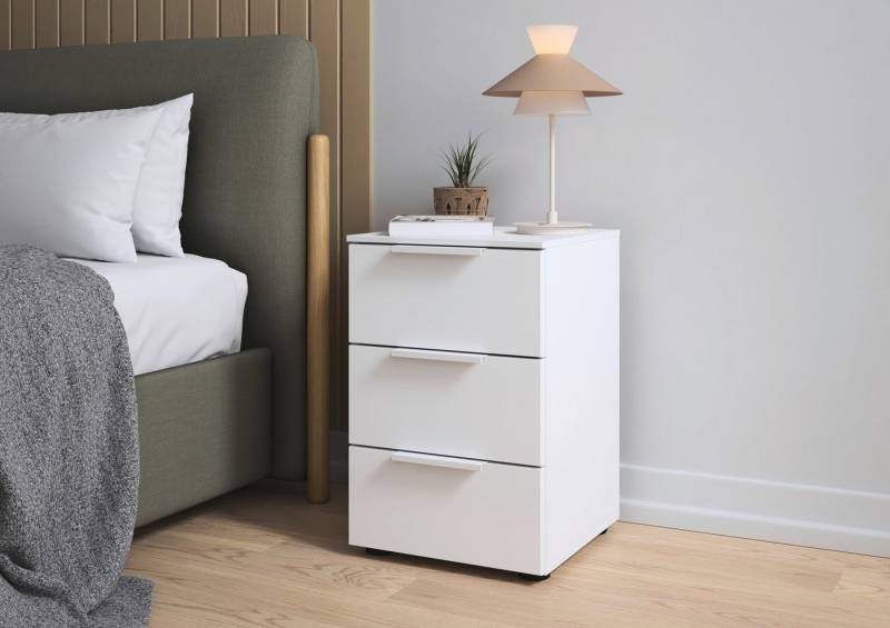 LeGer Home by Lena Gercke Nachtkommode Nachttisch Nachtschrank Nachtkonsole SERINA eleganter Eyecatcher, mit 3 Schubkästen sowie hochwertigen Metallgriffen MADE IN GERMANY von LeGer Home by Lena Gercke