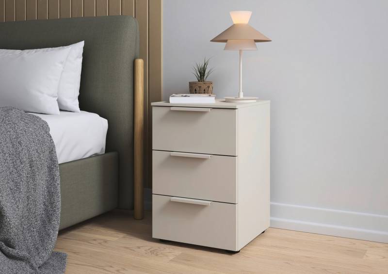 LeGer Home by Lena Gercke Nachtkommode Nachttisch Nachtschrank Nachtkonsole SERINA eleganter Eyecatcher, mit 3 Schubkästen sowie hochwertigen Metallgriffen MADE IN GERMANY von LeGer Home by Lena Gercke