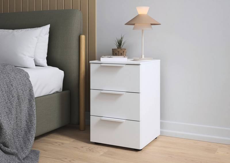 LeGer Home by Lena Gercke Nachtkommode Nachttisch Nachtschrank Nachtkonsole SERINA eleganter Eyecatcher, mit 3 Schubkästen sowie hochwertigen Metallgriffen MADE IN GERMANY von LeGer Home by Lena Gercke