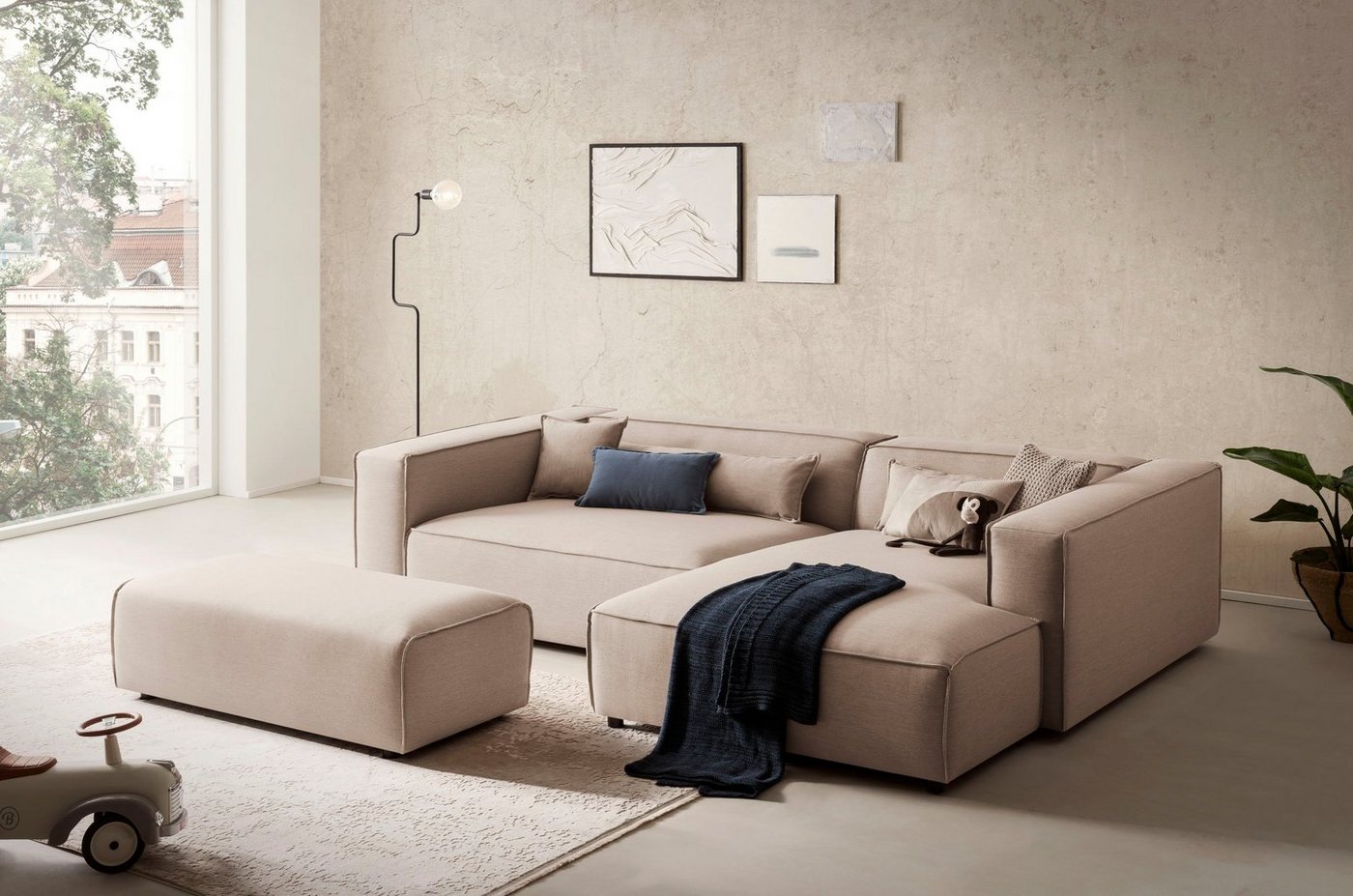 LeGer Home by Lena Gercke Polsterecke PIARA XXL, L-Form, Ecksofa-Set (incl. Hocker) von LeGer Home by Lena Gercke