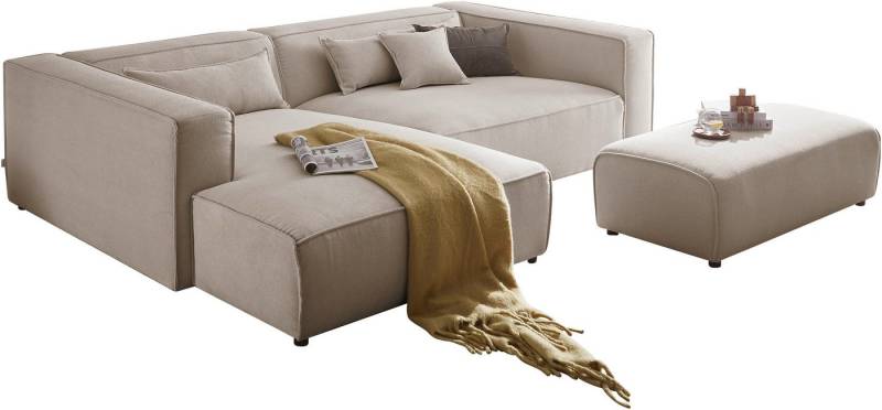 LeGer Home by Lena Gercke Polsterecke PIARA XXL, L-Form mit Schlaffunktion, Big-Sofa in Cord o. Leinenoptik, Hocker stellbar zum Schlafsofa (Krokodilverbinder), tiefe Sitzfläche von LeGer Home by Lena Gercke