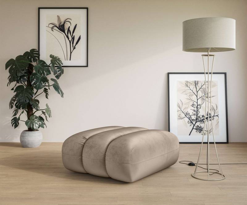 LeGer Home by Lena Gercke Polsterhocker Priya Sitzhocker, moderne Steppung, auch in Bouclé, gemütlich und modern, Maße B/T/H: 90/106/46 cm von LeGer Home by Lena Gercke
