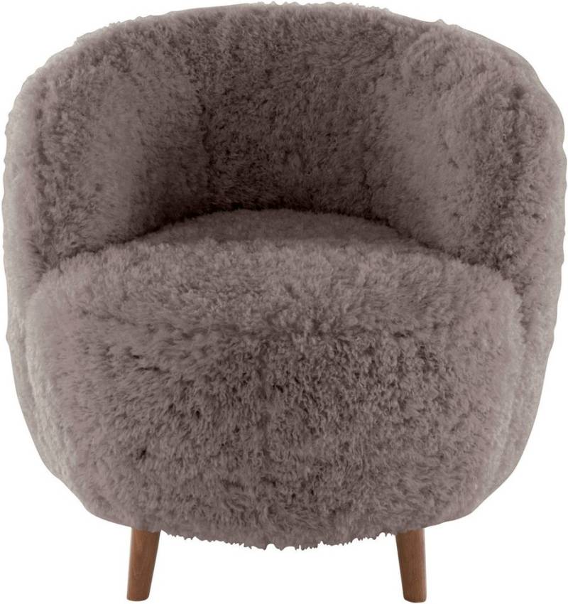 LeGer Home by Lena Gercke Sessel Neeltje Lieferzeit nur 2 Wochen Cocktailsessel, Runde Form, perfektes Einzelstück, Bezug in sehr weichem Fellimitat von LeGer Home by Lena Gercke