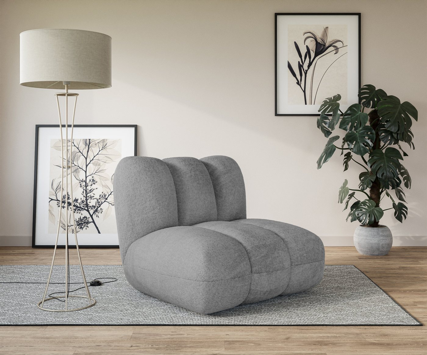 LeGer Home by Lena Gercke Sessel Priya Loungesessel, moderne Steppung, auch in Bouclé, perfektes Einzelstück, gemütlich und modern, B/T/H: 90/106/84 cm LeGer Home by Lena Gercke Sessel Priya Loungesessel, moderne Steppung, auch in Bouclé, perfektes Einzelstück, gemütlich und modern, B/T/H: 90/106/84 cm von LeGer Home by Lena Gercke
