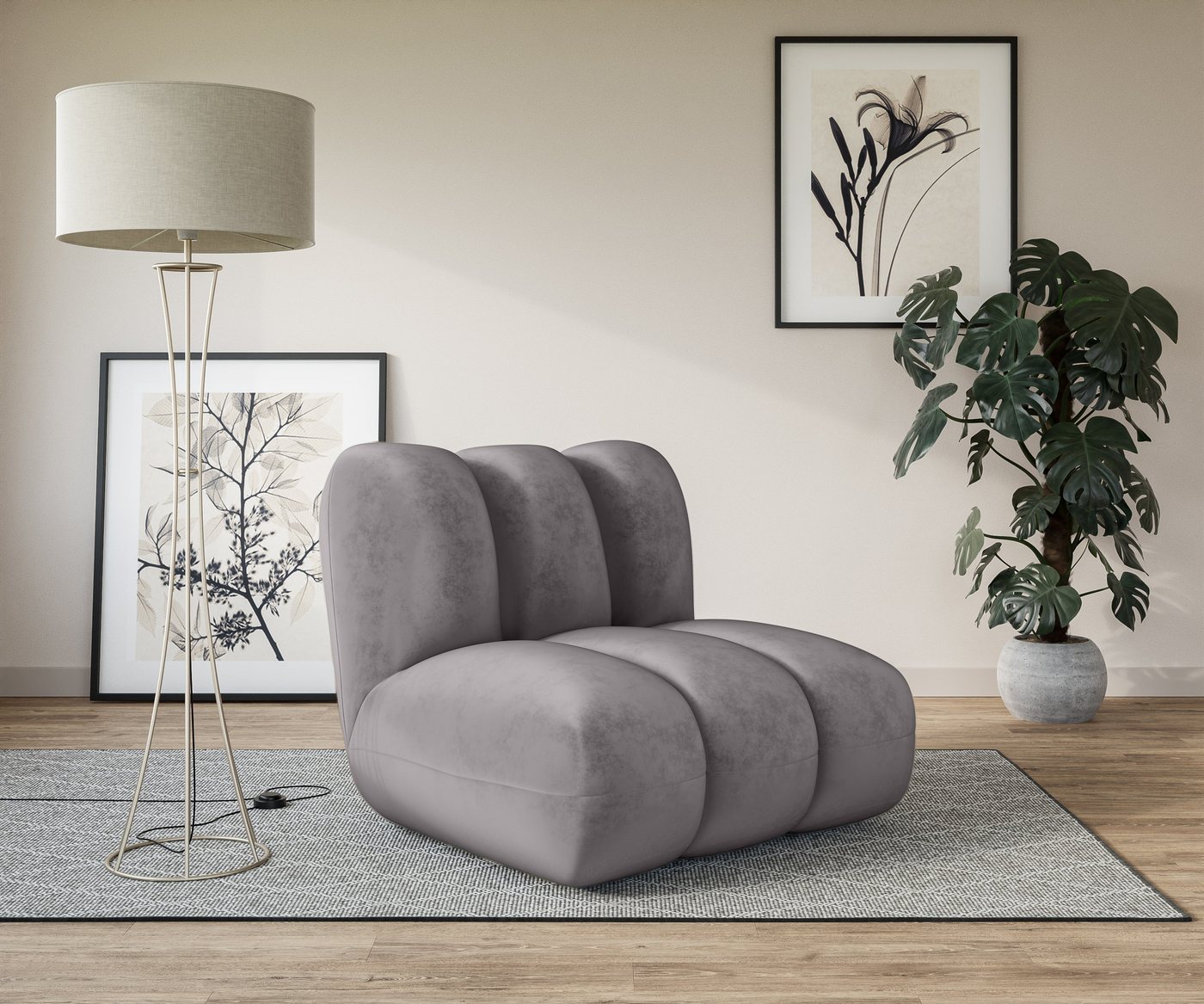LeGer Home by Lena Gercke Sessel Priya Loungesessel, moderne Steppung, auch in Bouclé, perfektes Einzelstück, gemütlich und modern, B/T/H: 90/106/84 cm LeGer Home by Lena Gercke Sessel Priya Loungesessel, moderne Steppung, auch in Bouclé, perfektes Einzelstück, gemütlich und modern, B/T/H: 90/106/84 cm von LeGer Home by Lena Gercke