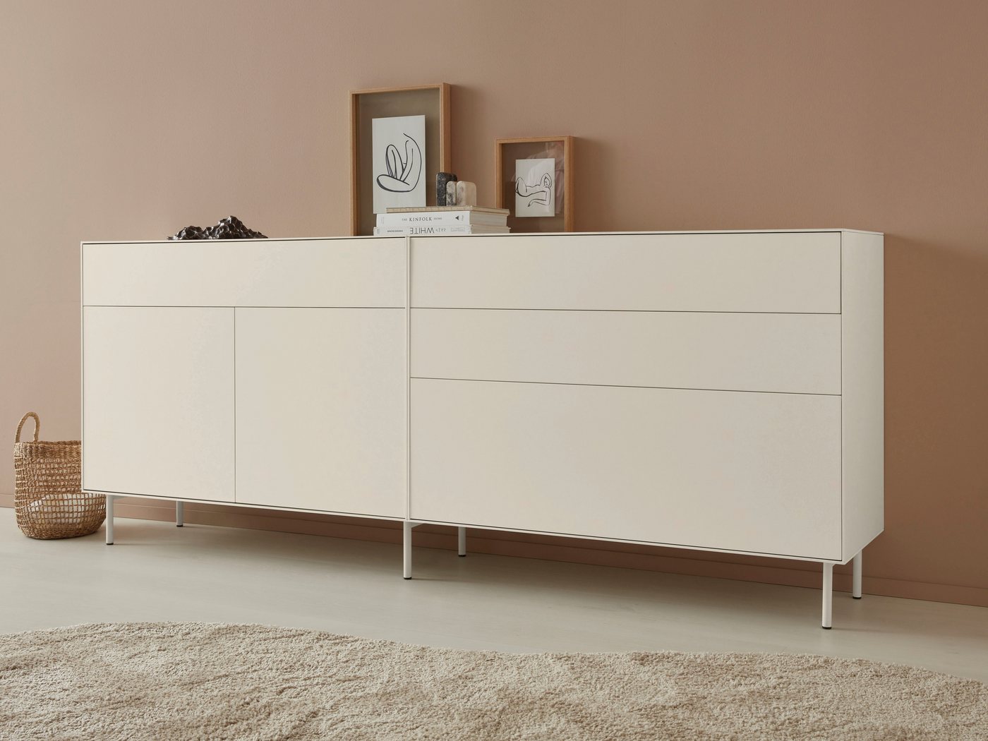 LeGer Home by Lena Gercke Sideboard Essentials, Breite: 112cm, MDF lackiert, Push-to-open-Funktion von LeGer Home by Lena Gercke