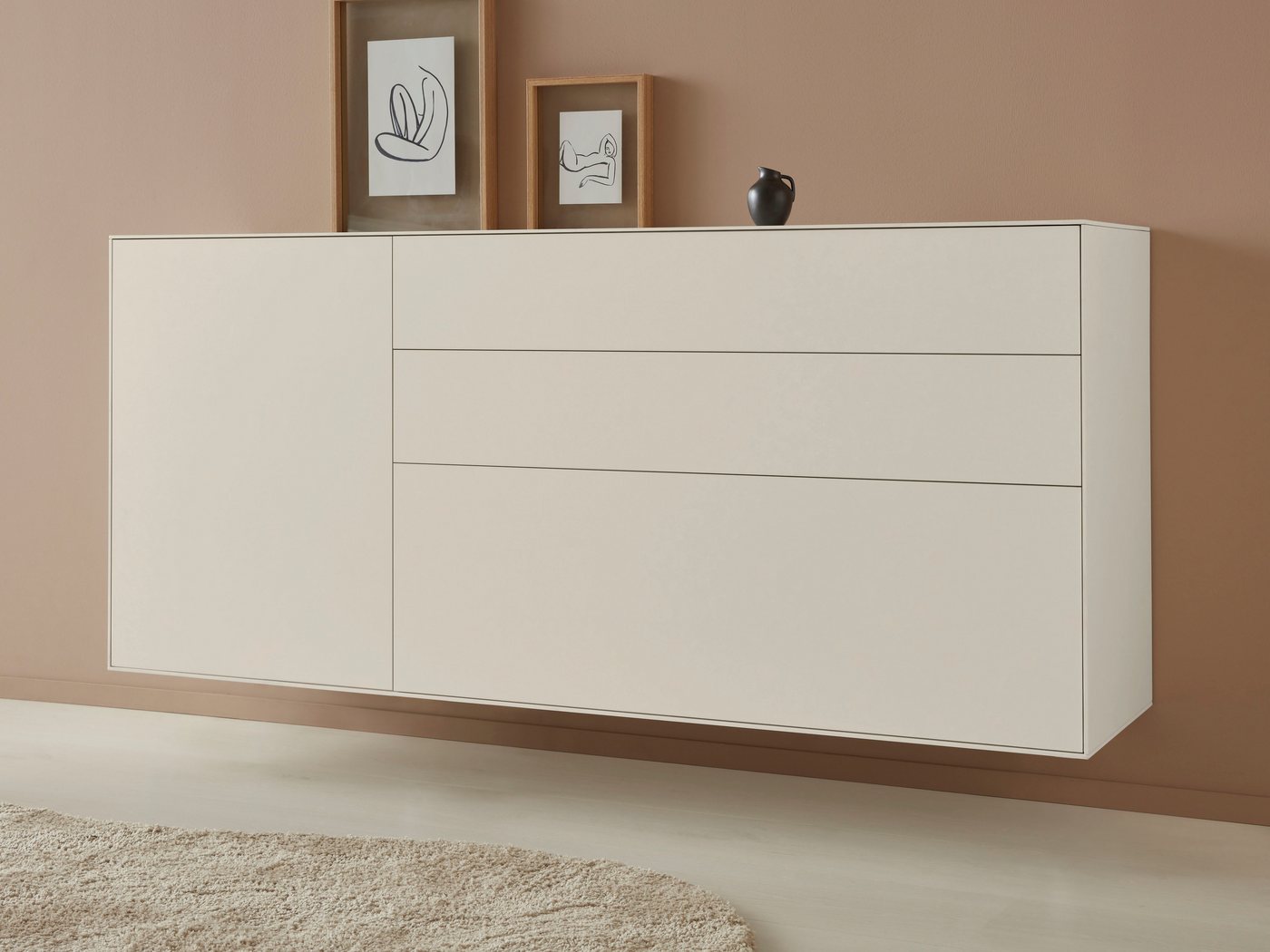 LeGer Home by Lena Gercke Sideboard Essentials, Breite: 167cm, MDF lackiert, Push-to-open-Funktion von LeGer Home by Lena Gercke