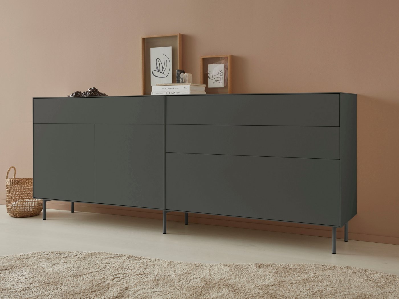 LeGer Home by Lena Gercke Sideboard Essentials (2 St), Breite: 224cm, MDF lackiert, Push-to-open-Funktion von LeGer Home by Lena Gercke