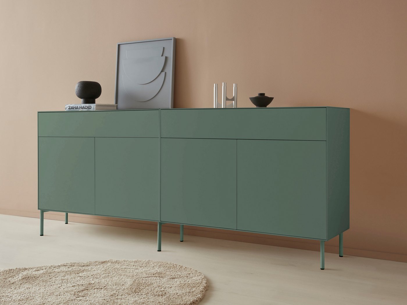 LeGer Home by Lena Gercke Sideboard Essentials (2 St), Breite: 224cm, MDF lackiert, Push-to-open-Funktion von LeGer Home by Lena Gercke